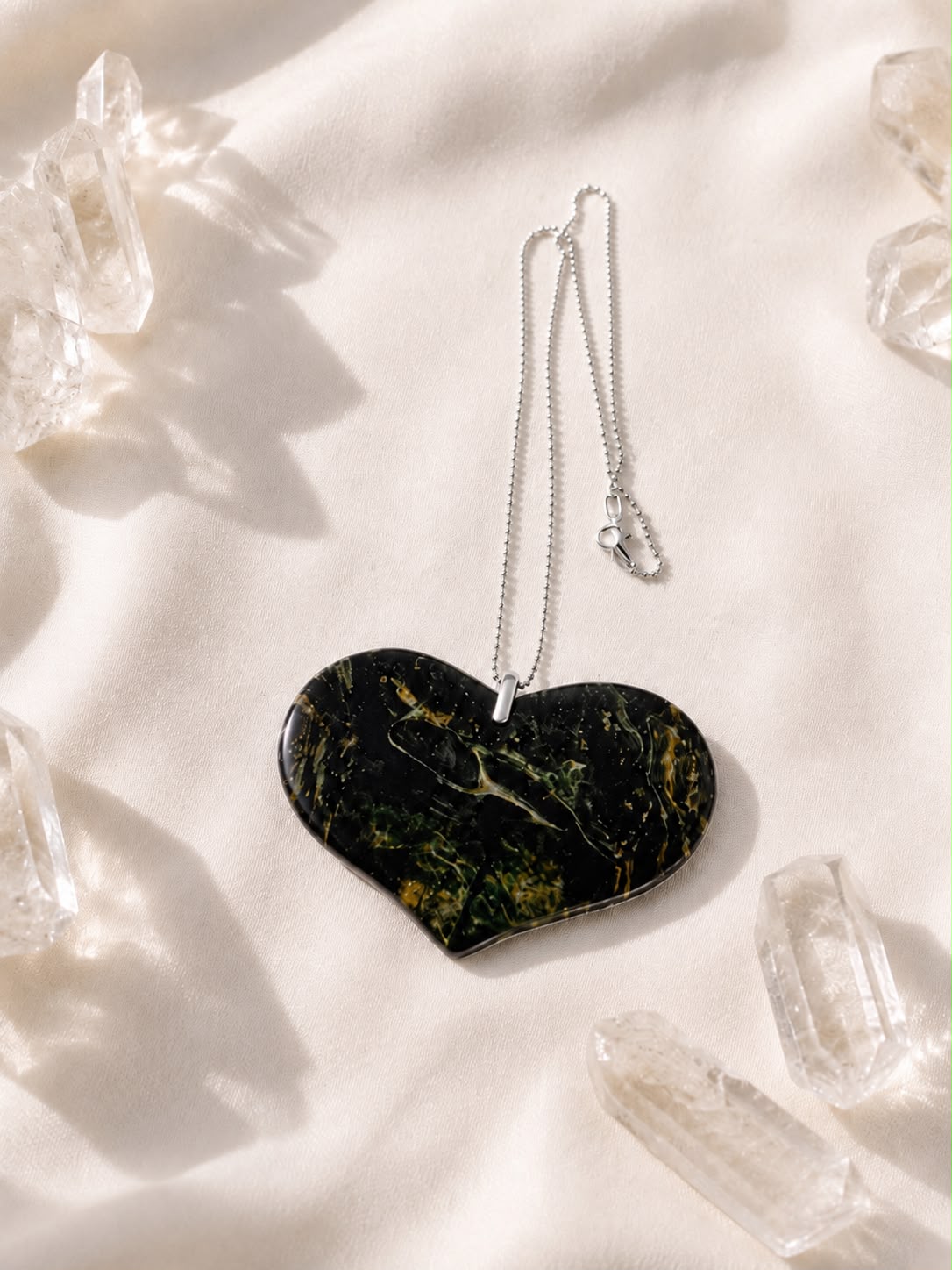 Collana Cuore di Terra con Agata Jaspeata e Argento 925