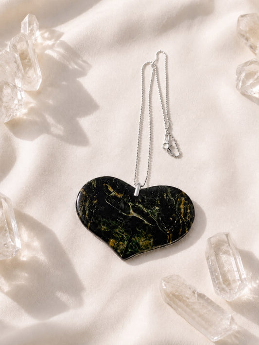 Collana Cuore di Terra con Agata Jaspeata e Argento 925